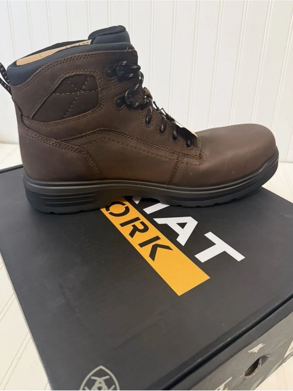 ARIAT Men’s Turbo 6” Waterproof Carbon Toe Work Boots –Durable Leather Boot 13M